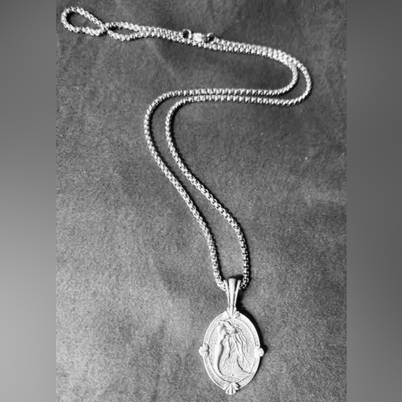 Mermaid Goddess Cameo~ Siren Sovereign Wispy Hair Abstract Art Backbend Necklace - Picture 15 of 15